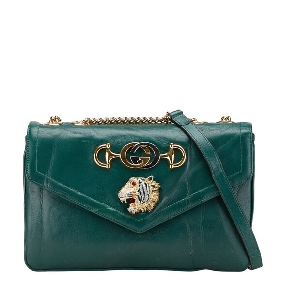 GUCCI Green Leather Shoulder Bag - Picture 1 of 16